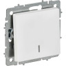 Выключатель 1-клавишный IEK СП BRITE BR-V10-1-10-K91 ВС10-1-1-БрАБ 10А с индикацией механизм арктич. Белый